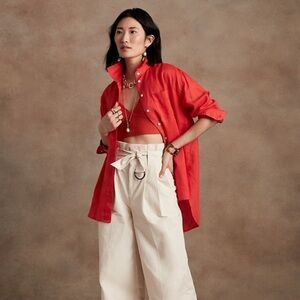 Banana Republic Oversized Linen Shirt Size XS